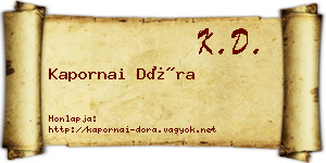 Kapornai Dóra névjegykártya