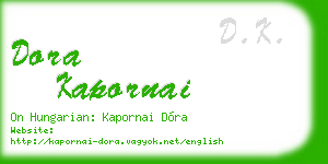 dora kapornai business card